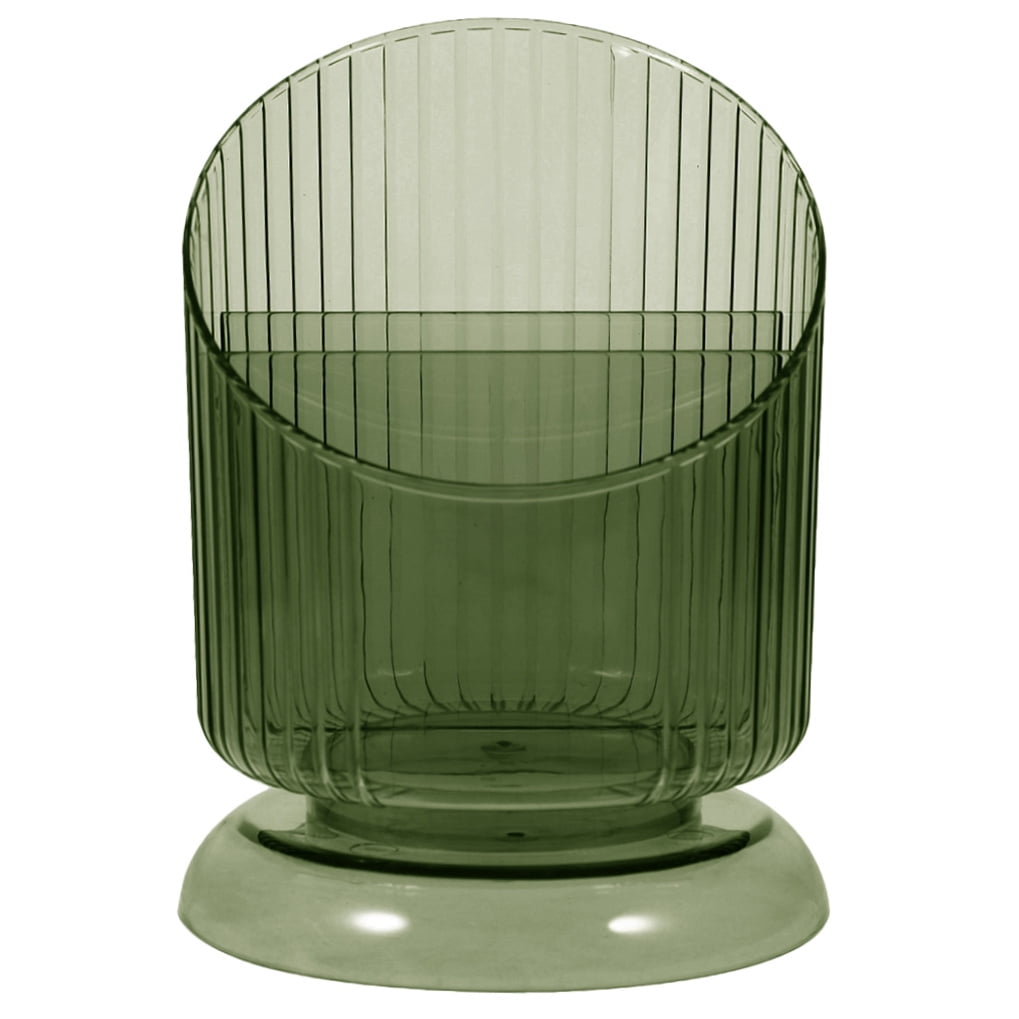 SKISUNO Makeup Brush Holder Pet Green Cylinder 1Set 6.09X4.52X4.52in - Image 4