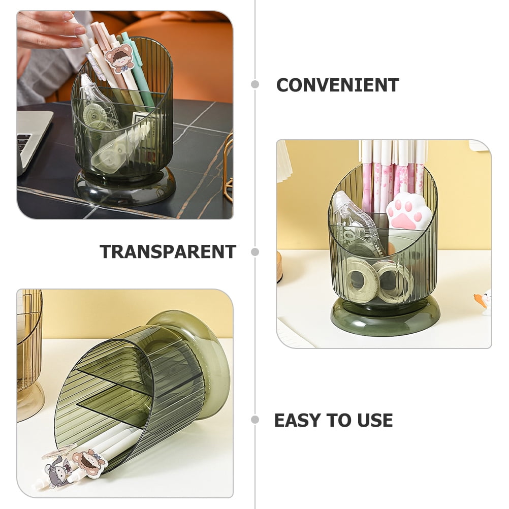 SKISUNO Makeup Brush Holder Pet Green Cylinder 1Set 6.09X4.52X4.52in - Image 5