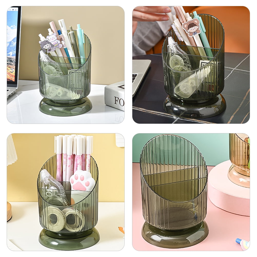 SKISUNO Makeup Brush Holder Pet Green Cylinder 1Set 6.09X4.52X4.52in - Image 7