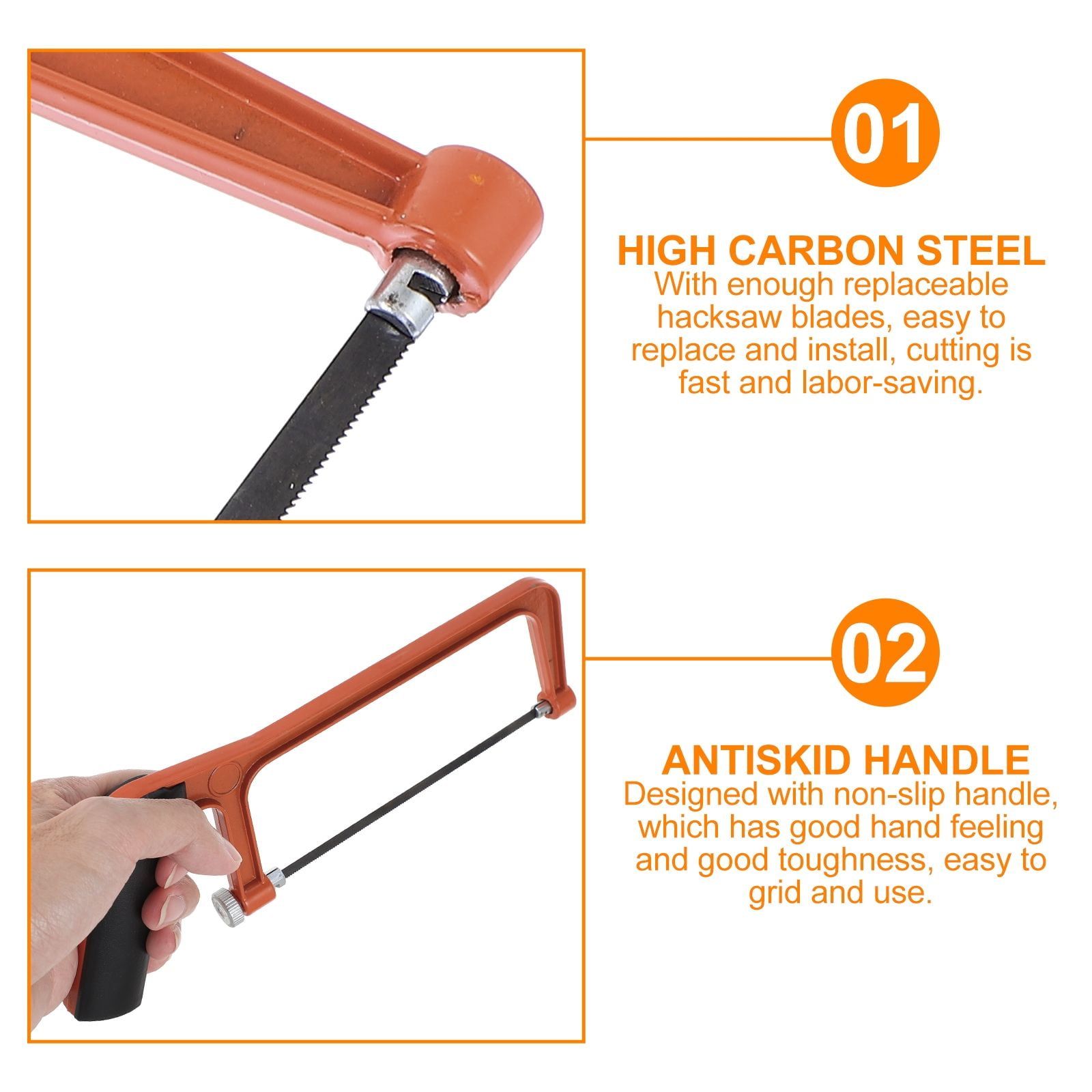 SKISUNO Orange Mini Hacksaw Set for Kids and Gardeners, Compact Hand Saw for Precise Cutting and Craft Projects - Image 8