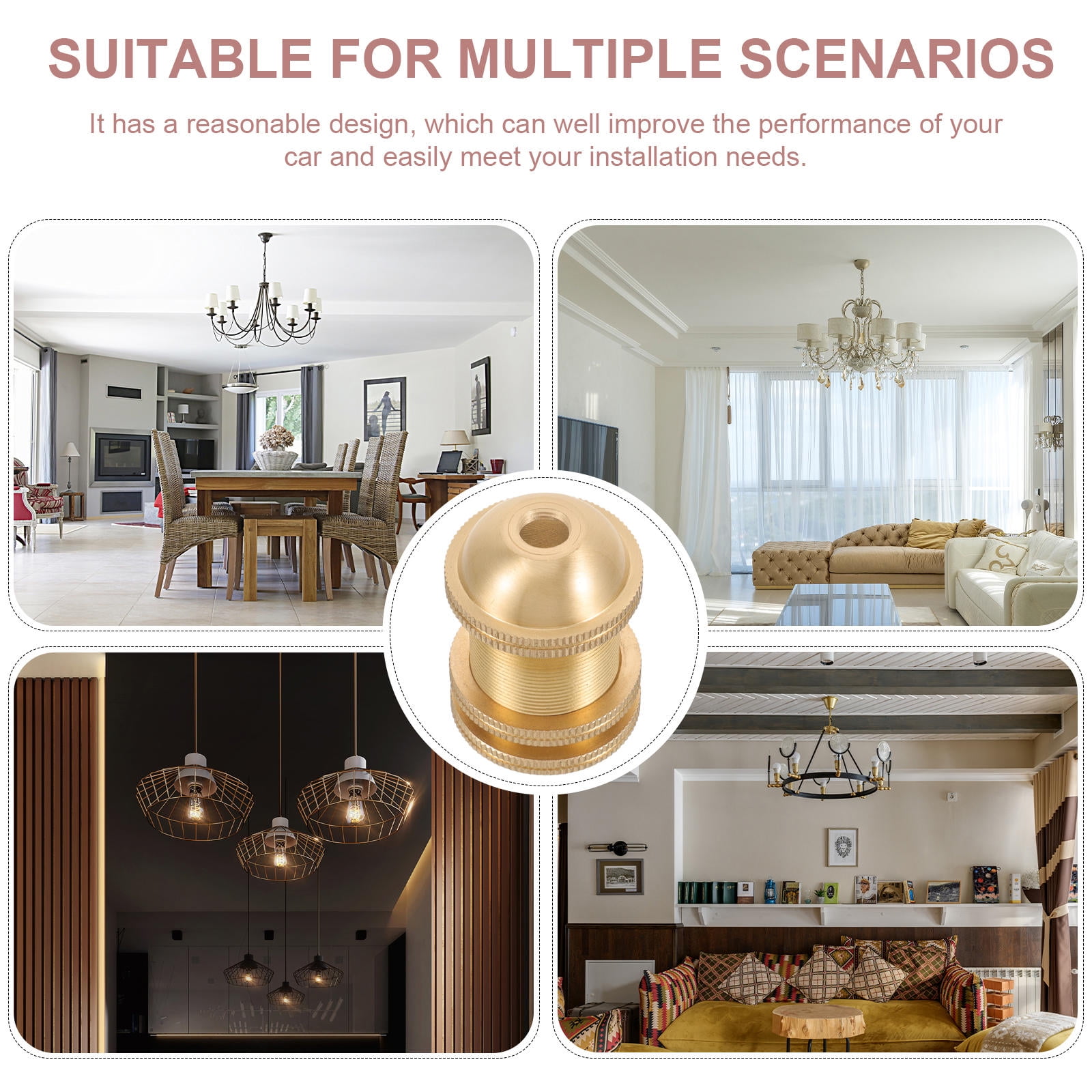 SKISUNO Replacement Lamp Socket 5x3.6in Copper for Floor Lamps 1Pcs - Image 3
