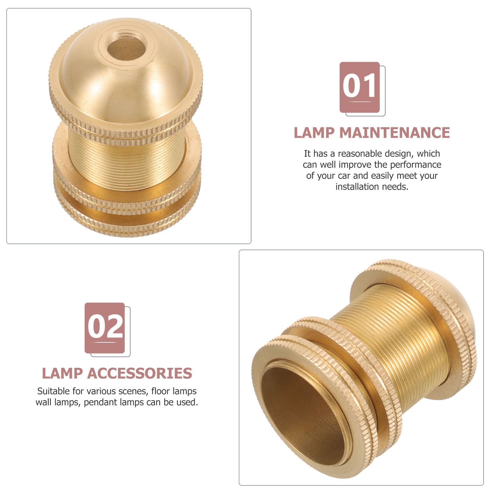 SKISUNO Replacement Lamp Socket 5x3.6in Copper for Floor Lamps 1Pcs - Image 5