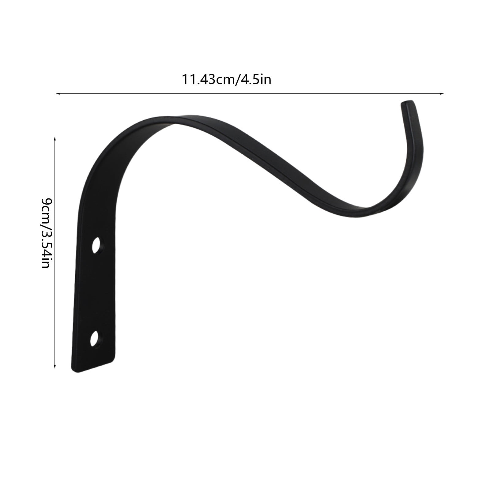 Darzheoy 2 Pack Iron Wall Hooks for Hanging Plant Lanterns, Plant Hanger Fence Metal Bracket for Bird Feeders, Wind Chimes, Outdoor Indoor Rustic Home Decor Black - Image 2