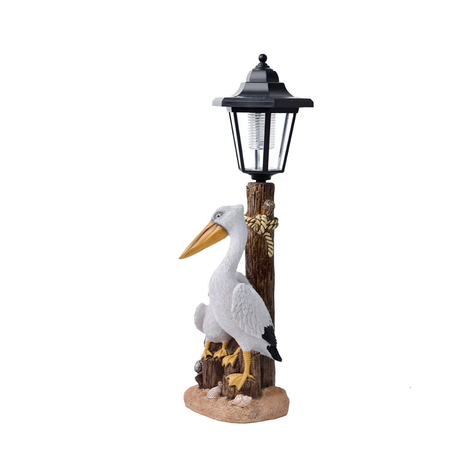 Darzheoy Pelican Garden Statue with Solar Lantern Pelican Solar Light for Outside Decor Sculptures & Statues Lights for Lawn Decor A - Image 1