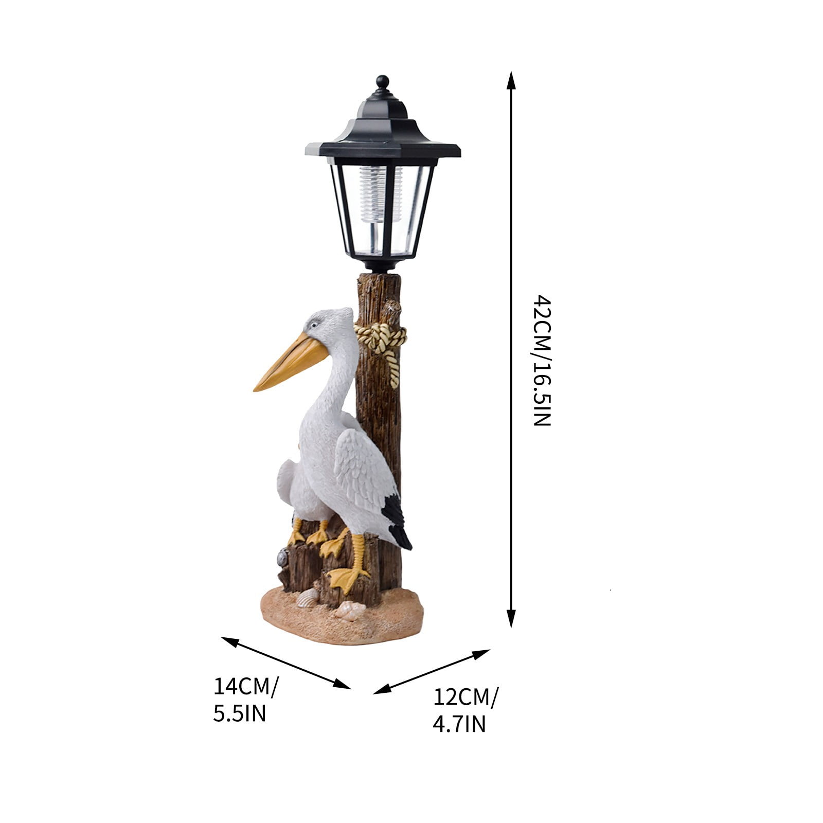 Darzheoy Pelican Garden Statue with Solar Lantern Pelican Solar Light for Outside Decor Sculptures & Statues Lights for Lawn Decor A - Image 2