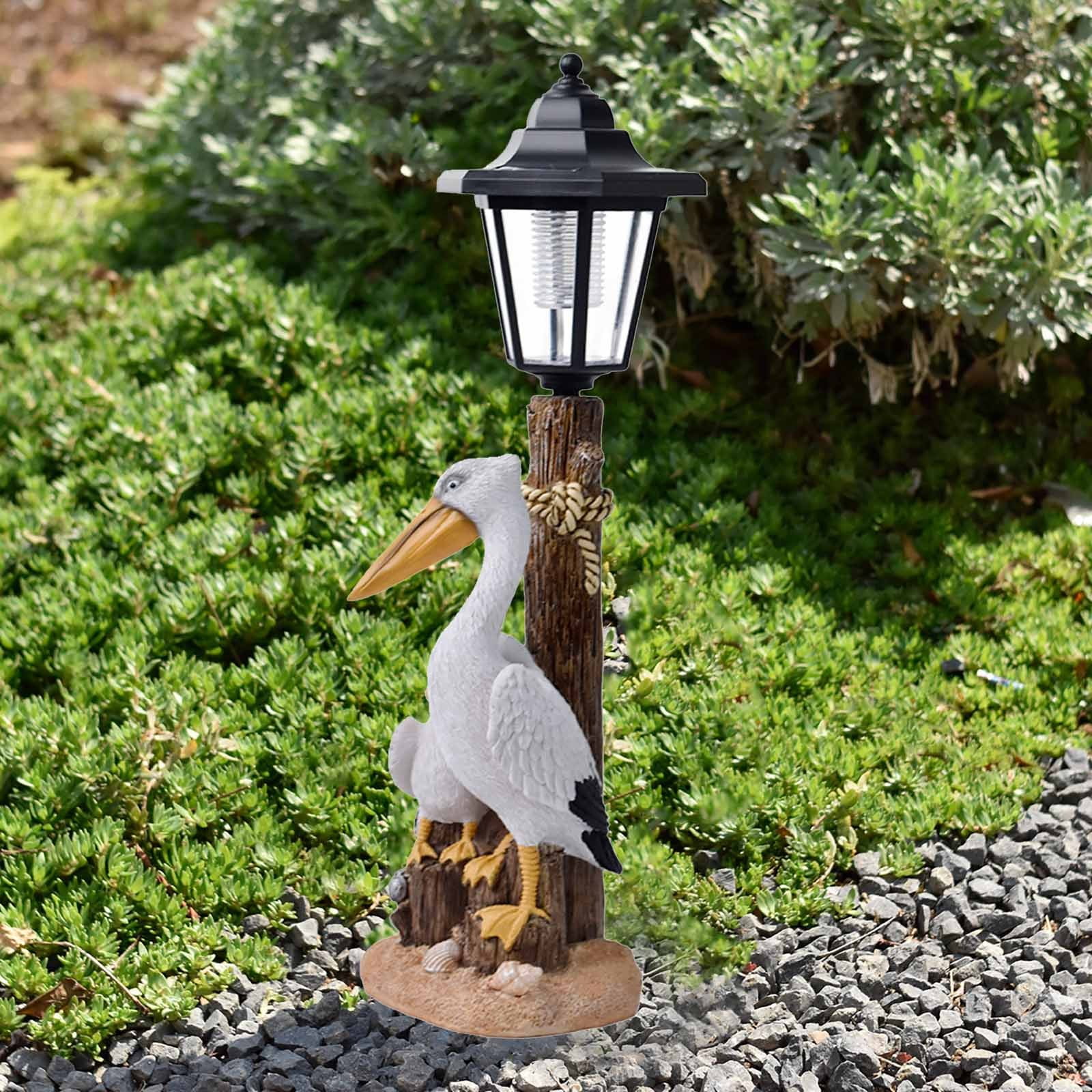 Darzheoy Pelican Garden Statue with Solar Lantern Pelican Solar Light for Outside Decor Sculptures & Statues Lights for Lawn Decor A - Image 3