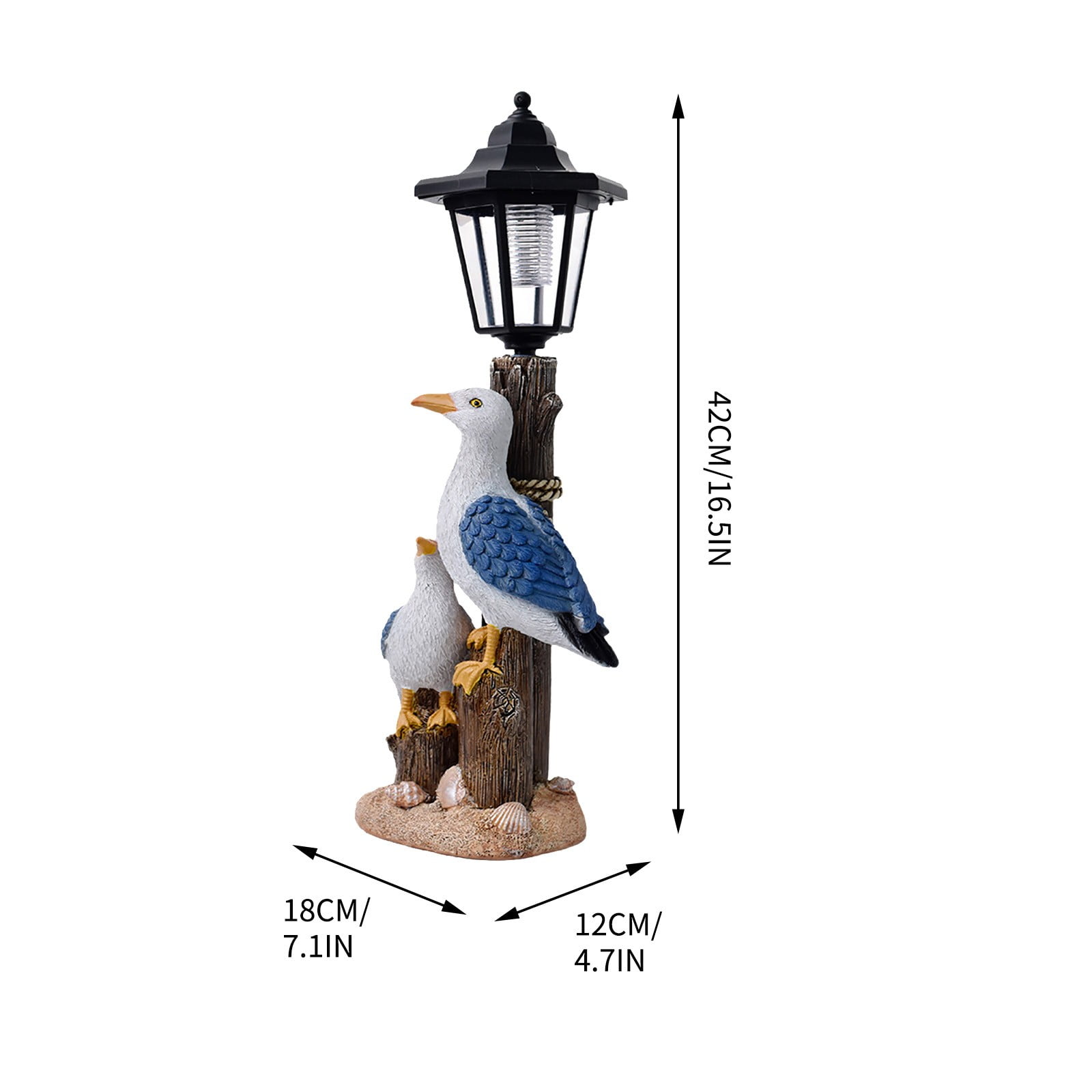 Darzheoy Pelican Garden Statue with Solar Lantern Pelican Solar Light for Outside Decor Sculptures & Statues Lights for Lawn Decor B - Image 2