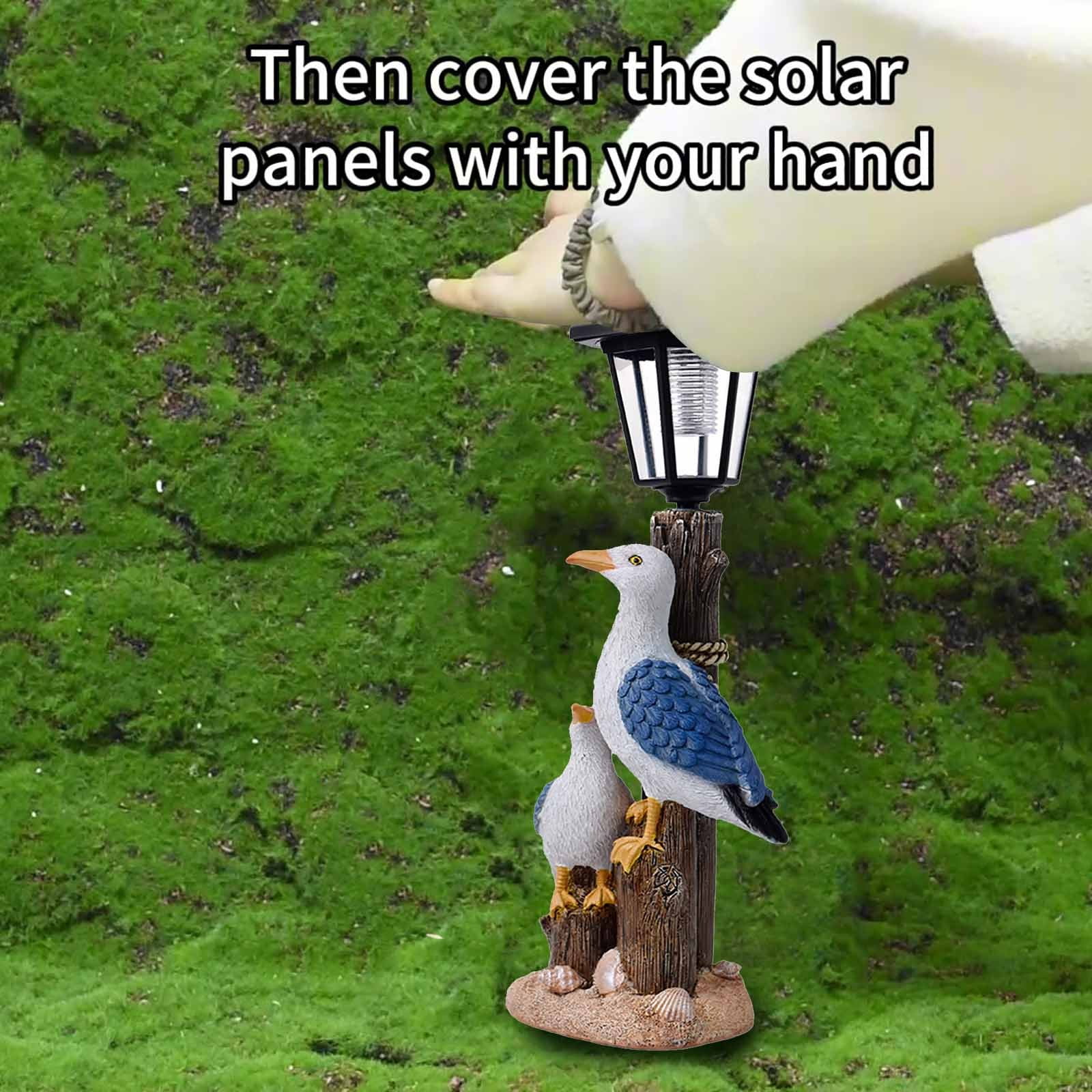 Darzheoy Pelican Garden Statue with Solar Lantern Pelican Solar Light for Outside Decor Sculptures & Statues Lights for Lawn Decor B - Image 5