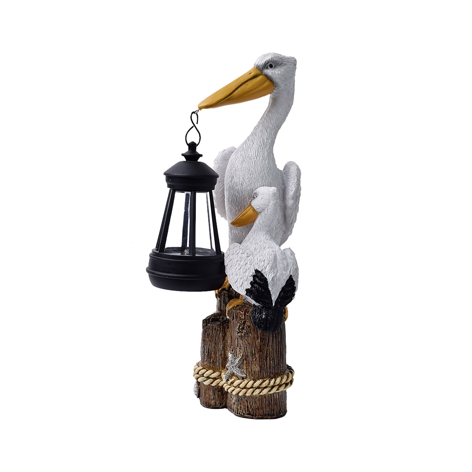Darzheoy Pelican Garden Statue with Solar Lantern Pelican Solar Light for Outside Decor Sculptures & Statues Lights for Lawn Decor C - Image 1