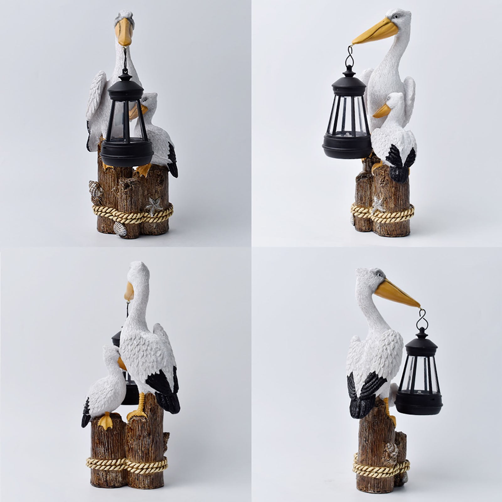Darzheoy Pelican Garden Statue with Solar Lantern Pelican Solar Light for Outside Decor Sculptures & Statues Lights for Lawn Decor C - Image 4