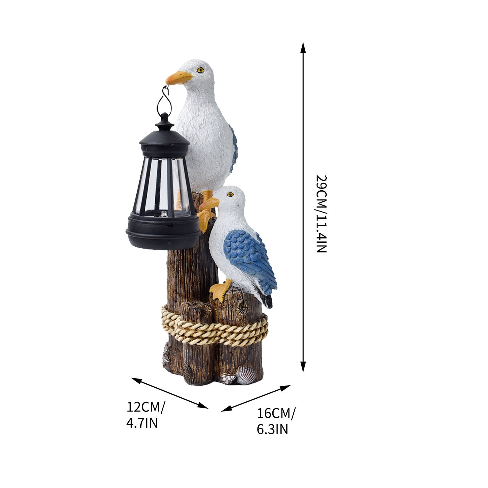 Darzheoy Pelican Garden Statue with Solar Lantern Pelican Solar Light for Outside Decor Sculptures & Statues Lights for Lawn Decor D - Image 2
