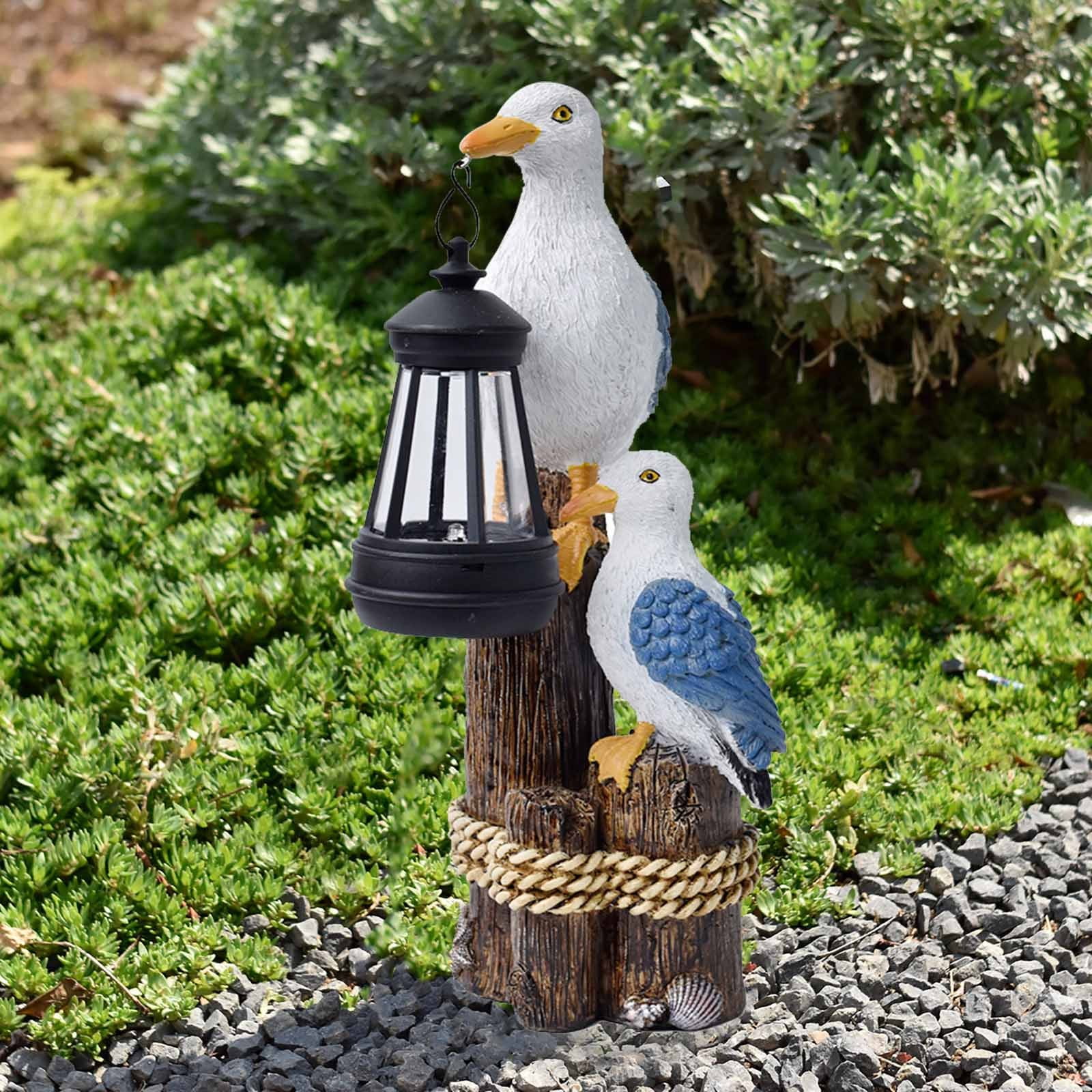 Darzheoy Pelican Garden Statue with Solar Lantern Pelican Solar Light for Outside Decor Sculptures & Statues Lights for Lawn Decor D - Image 3