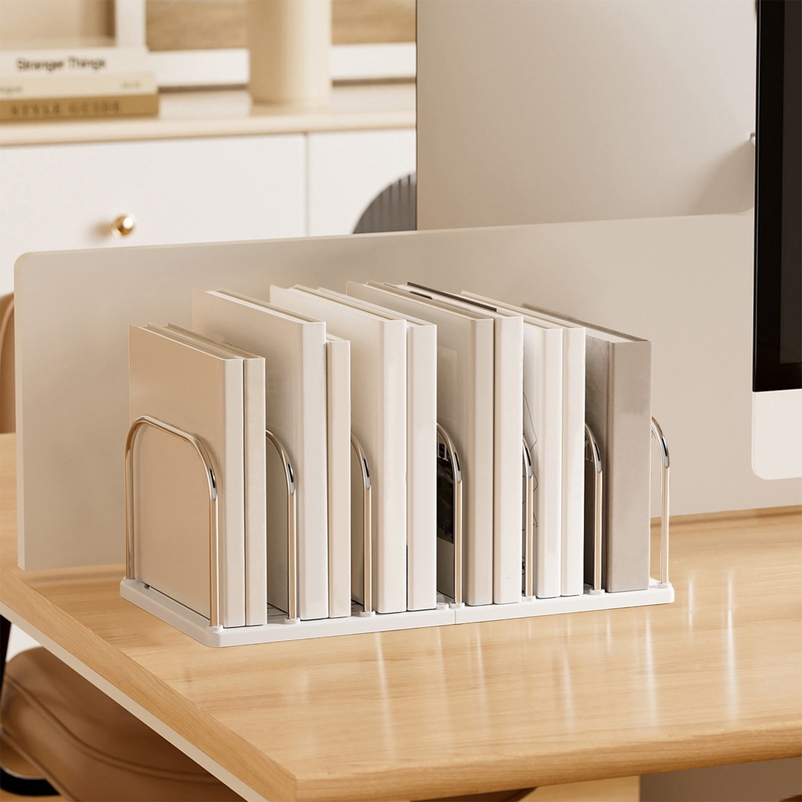 Chmadoxn Multi-Tier Desktop Bookshelf - Space-Saving Desk Organizer for Books, Files & Learning Supplies, Serviceable Storage Rack for Office, Study, or Home Use (Lightweight & Compact) 14.6×5.9×5.3 in Yellow - Image 5