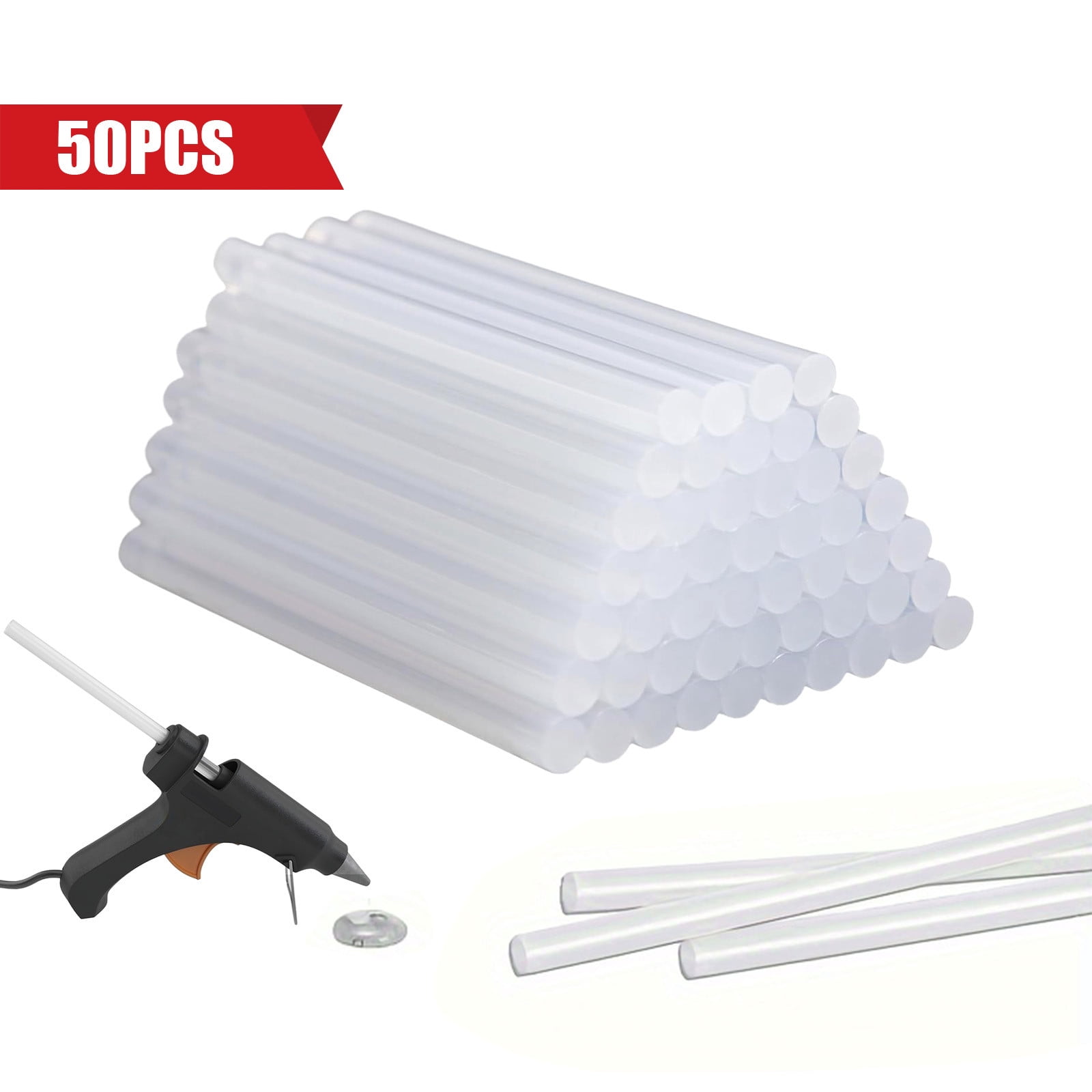 Chmadoxn 50-Pack Clear Mini Hot Glue Sticks - Quick-Bonding Multi-Surface Adhesive for Metal, Wood, Glass, DIY Art, Crafts & Home Repairs, Compatible with Low/High-Temperature Glue Guns 50 pc Clear - Image 2