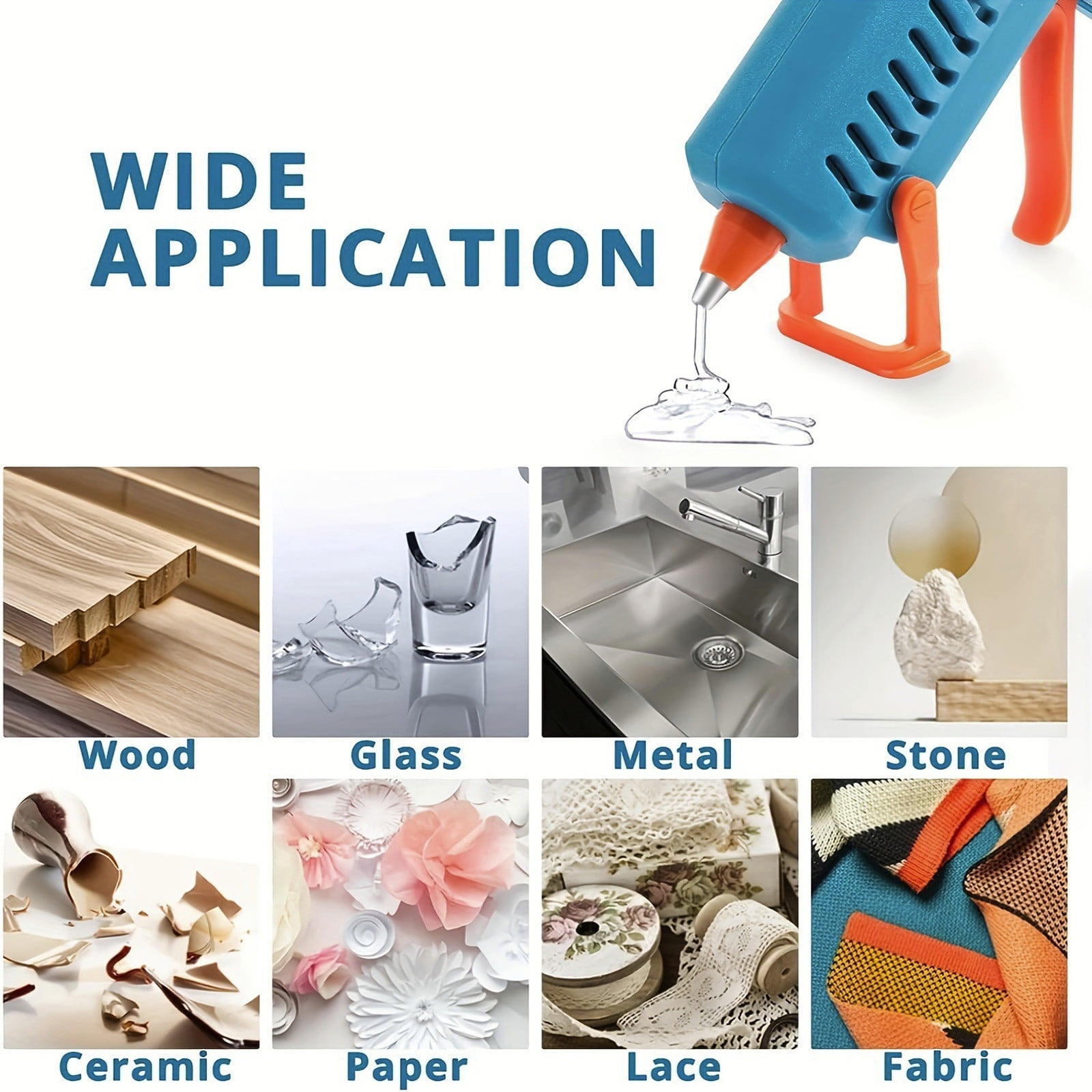 Chmadoxn 50-Pack Clear Mini Hot Glue Sticks - Quick-Bonding Multi-Surface Adhesive for Metal, Wood, Glass, DIY Art, Crafts & Home Repairs, Compatible with Low/High-Temperature Glue Guns 50 pc Clear - Image 6