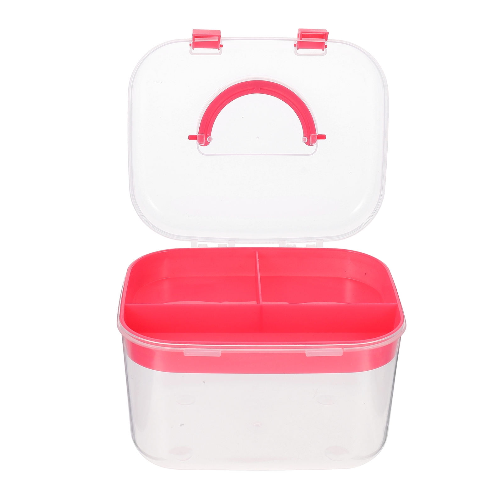 HOOWIFFY Plastic Sewing Box Red Large Capacity Double Layer Organizer for Home and Office Use with Design - Image 2