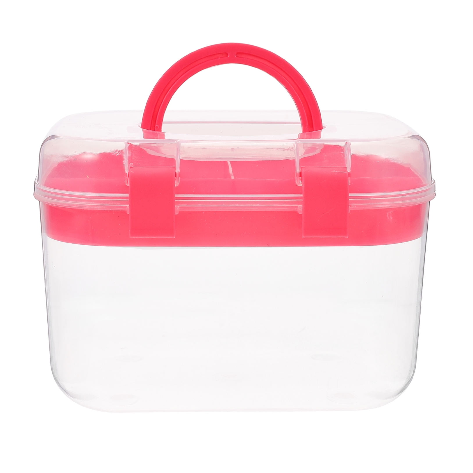 HOOWIFFY Plastic Sewing Box Red Large Capacity Double Layer Organizer for Home and Office Use with Design - Image 3