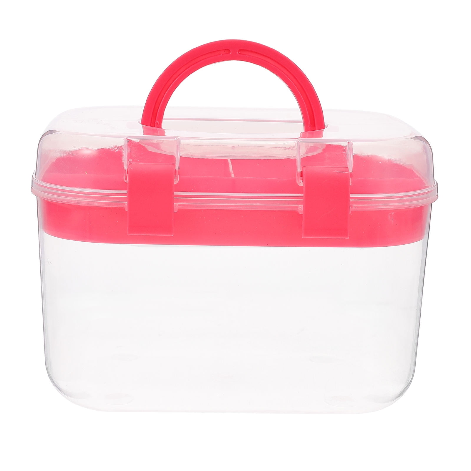 HOOWIFFY Plastic Sewing Box Red Large Capacity Double Layer Organizer for Home and Office Use with Design - Image 6