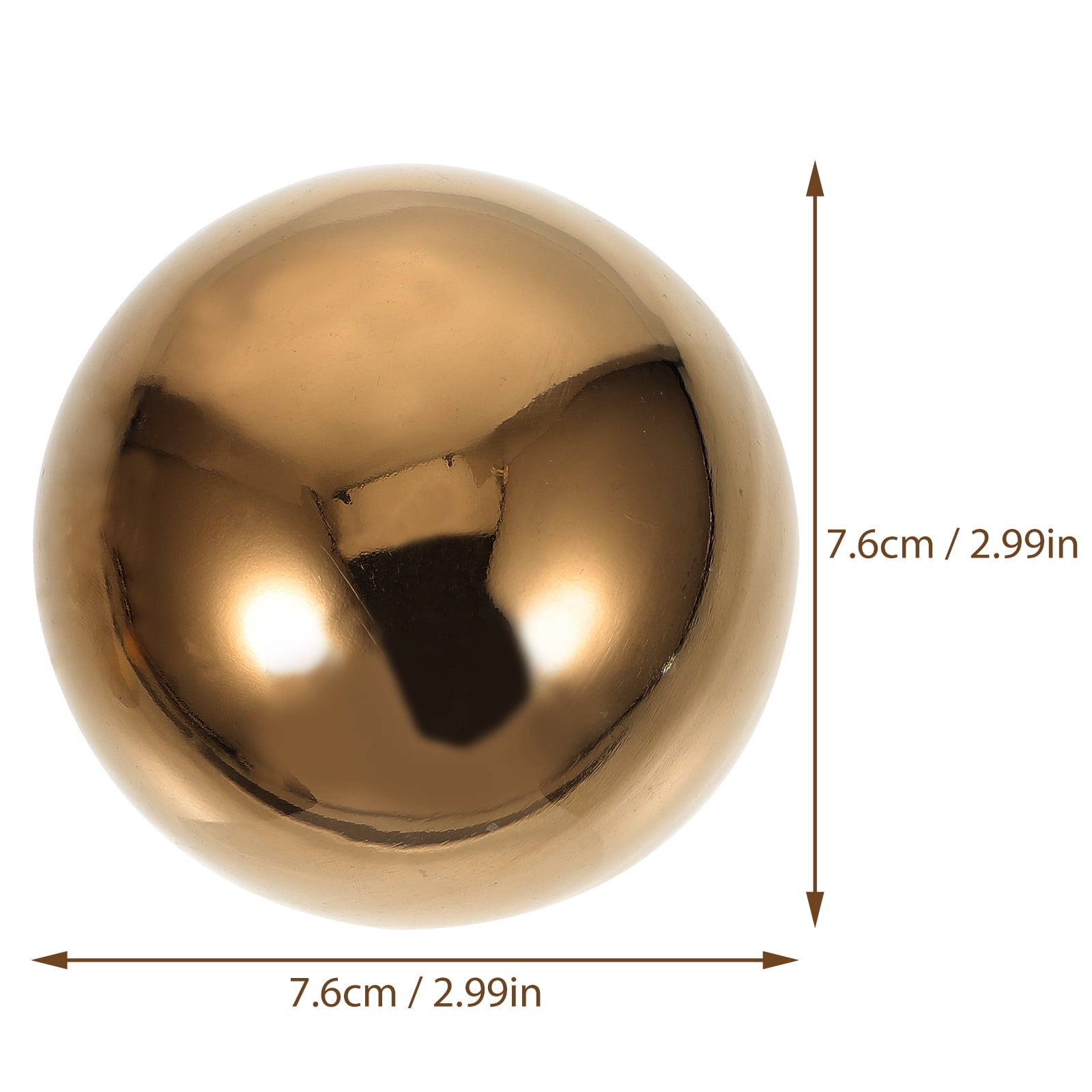 HOOWIFFY 3pcs Golden Stainless Steel Hollow Spheres Reflective Garden Ornaments Outdoor Yard Decor - Image 2