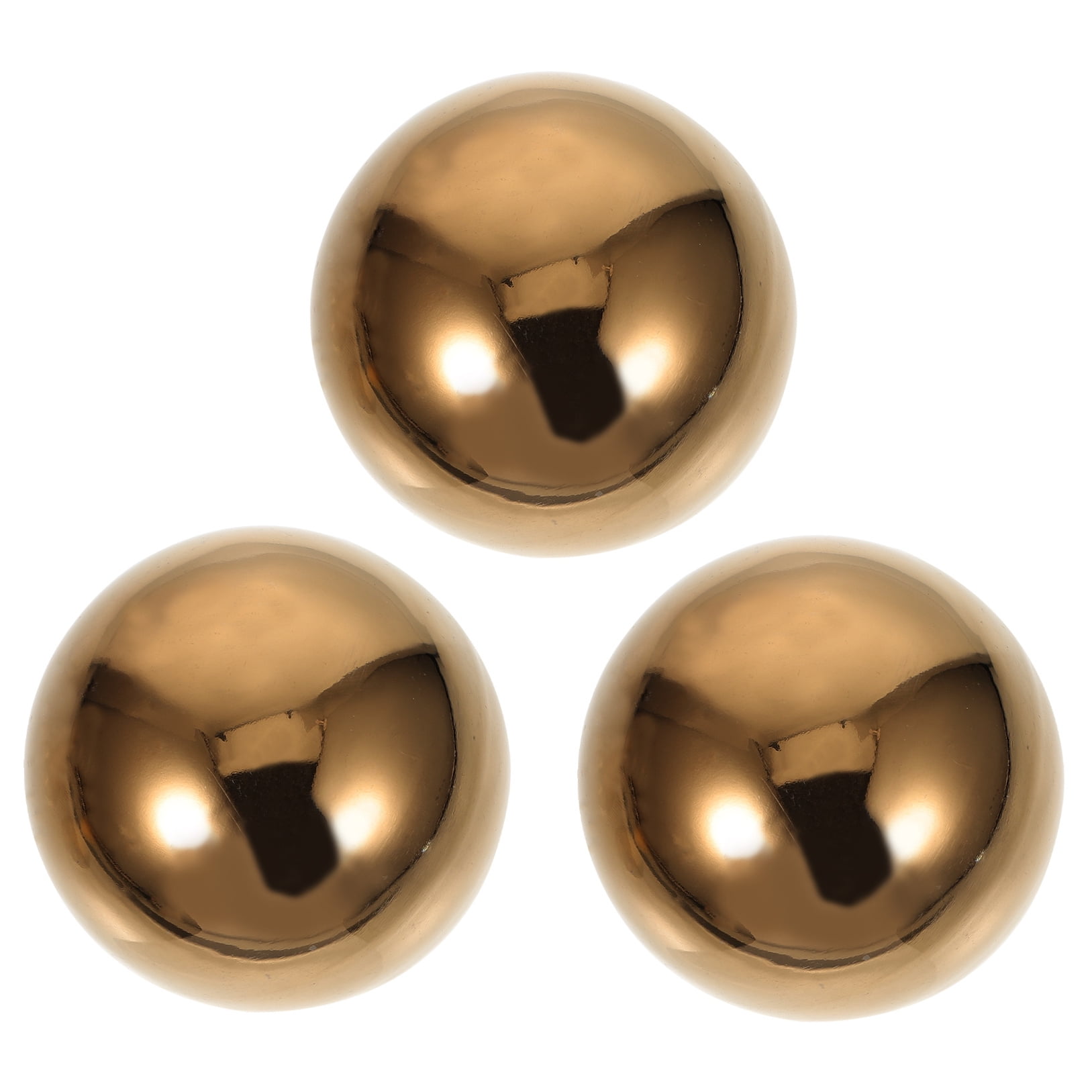 HOOWIFFY 3pcs Golden Stainless Steel Hollow Spheres Reflective Garden Ornaments Outdoor Yard Decor - Image 5