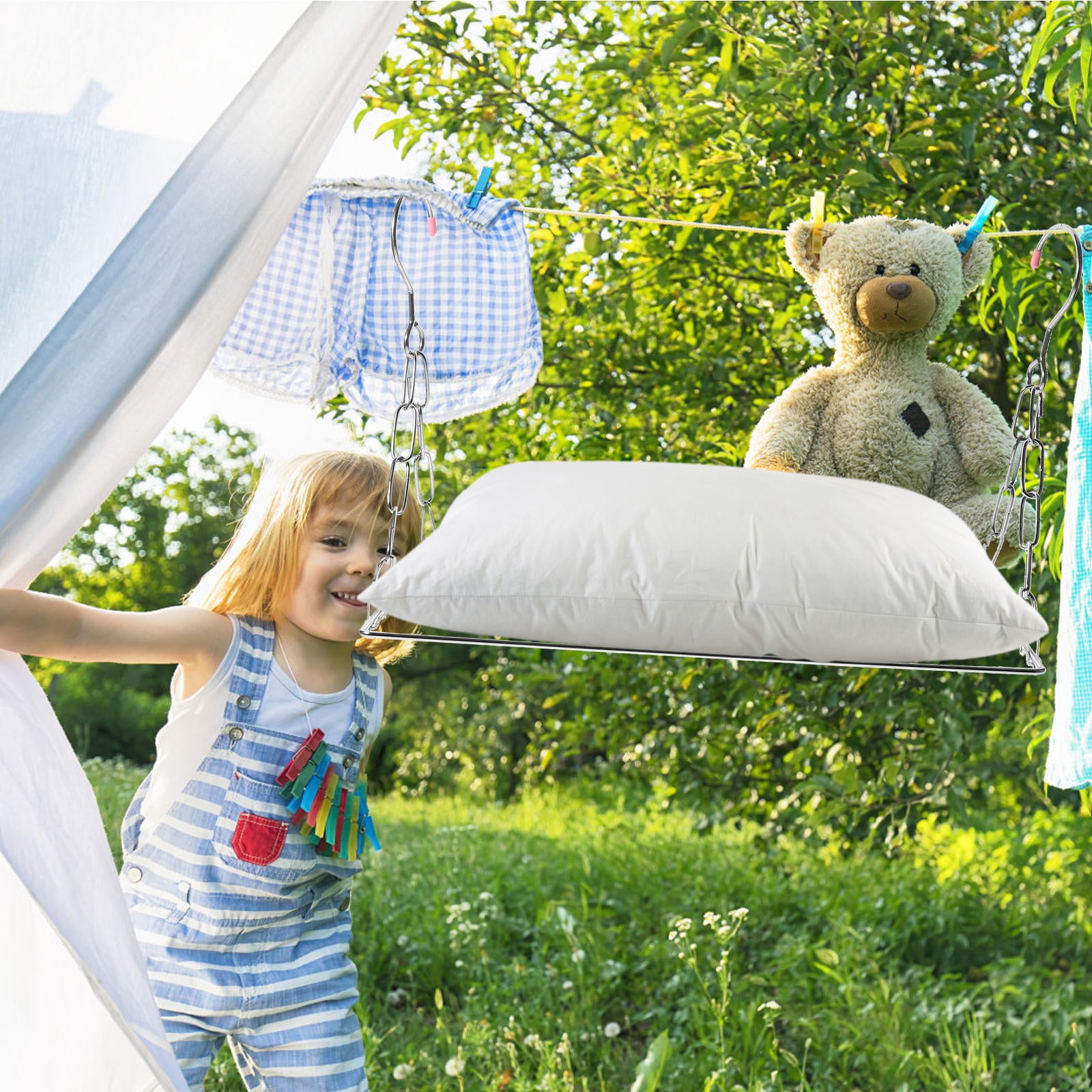 HOOWIFFY Minimalist Clothes Drying Rack with Windproof Design, Prevents Clothes from Blowing , 1 Piece - Image 3