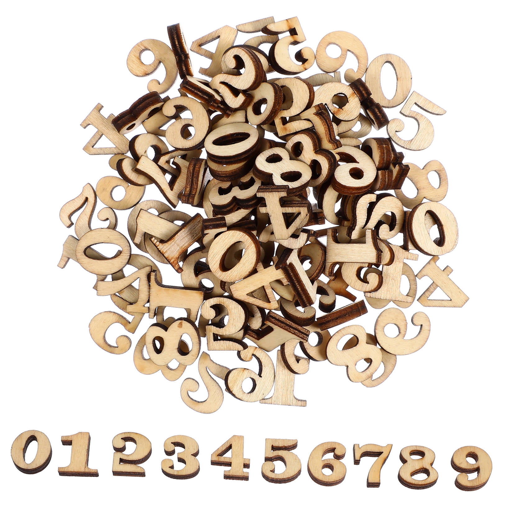 HOOWIFFY Unfinished Light Brown Wooden Numbers for Crafts and Home Decor Natural Material Art Supplies - Image 4