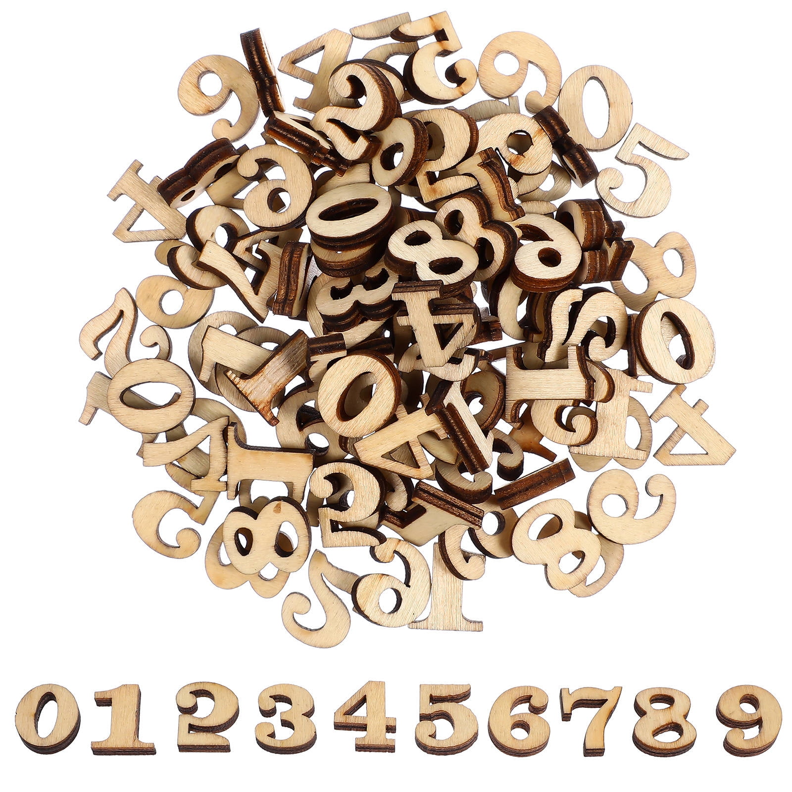 HOOWIFFY Unfinished Light Brown Wooden Numbers for Crafts and Home Decor Natural Material Art Supplies - Image 6