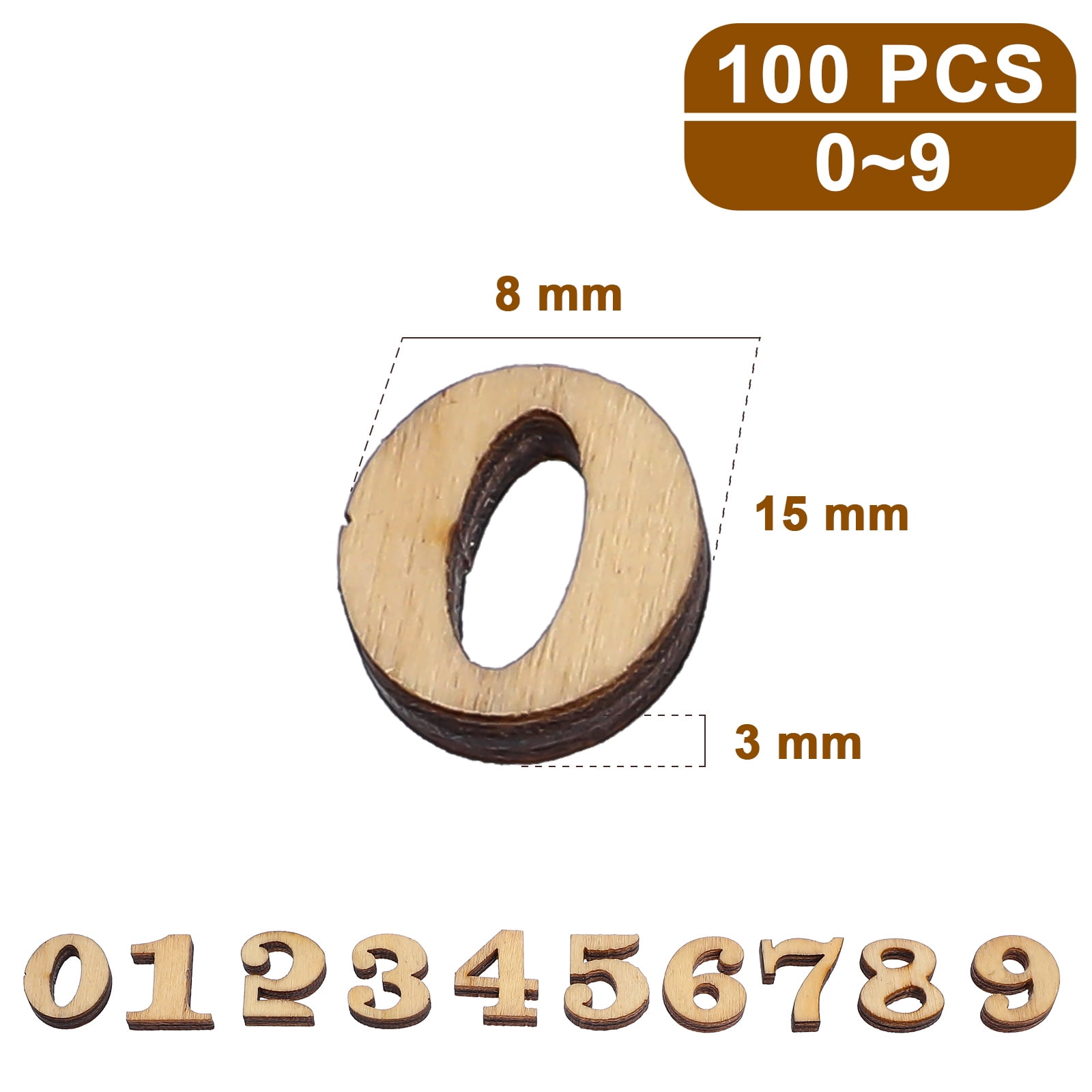 HOOWIFFY Unfinished Light Brown Wooden Numbers for Crafts and Home Decor Natural Material Art Supplies - Image 7