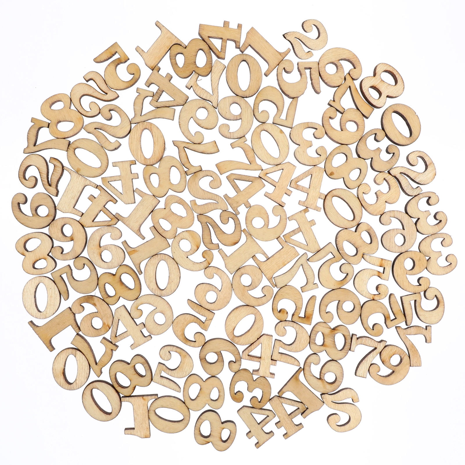 HOOWIFFY Unfinished Light Brown Wooden Numbers for Crafts and Home Decor Natural Material Art Supplies - Image 8