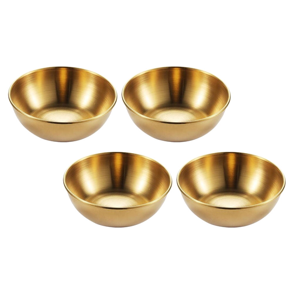 SKISUNO 4-Piece Golden Dipping Sauce Dishes Set for Home and Restaurant Use, and Stylish Serving Bowls - Image 1