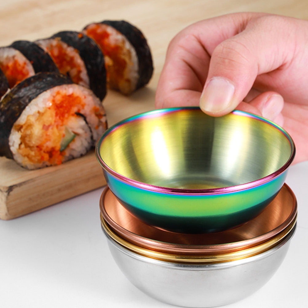 SKISUNO 4-Piece Golden Dipping Sauce Dishes Set for Home and Restaurant Use, and Stylish Serving Bowls - Image 4