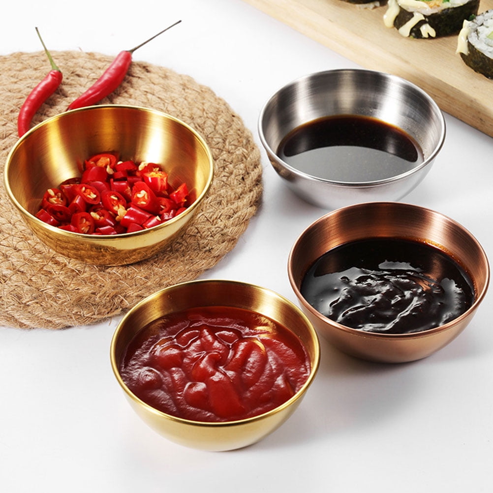 SKISUNO 4-Piece Golden Dipping Sauce Dishes Set for Home and Restaurant Use, and Stylish Serving Bowls - Image 7