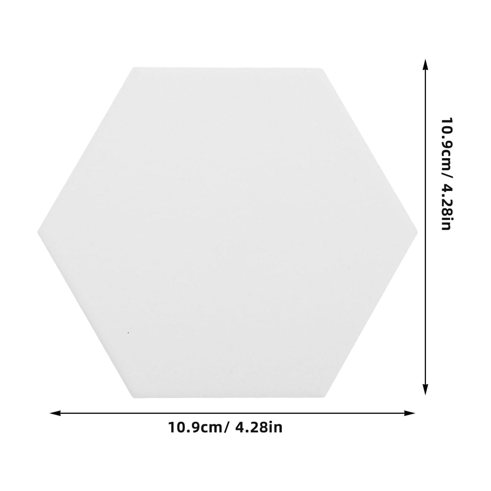 HOOWIFFY 10Set White Ceramic Hexagonal Coasters with Nonslip Heat Resistant Surface for Sublimation - Image 2