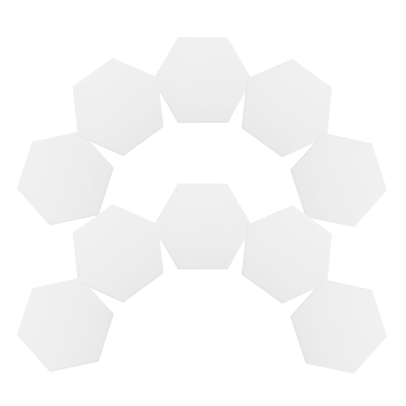 HOOWIFFY 10Set White Ceramic Hexagonal Coasters with Nonslip Heat Resistant Surface for Sublimation - Image 5