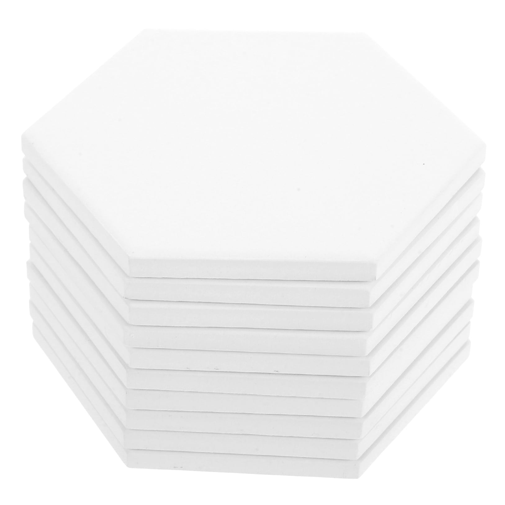 HOOWIFFY 10Set White Ceramic Hexagonal Coasters with Nonslip Heat Resistant Surface for Sublimation - Image 6