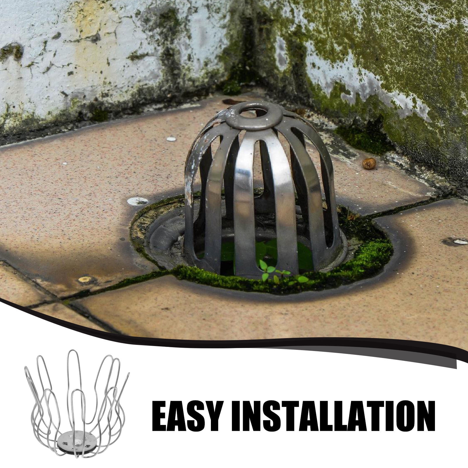 HOOWIFFY Outdoor Drain Leaf Guard Stainless Steel Silver 1Set 3.93X3.93X3.34In - Image 7