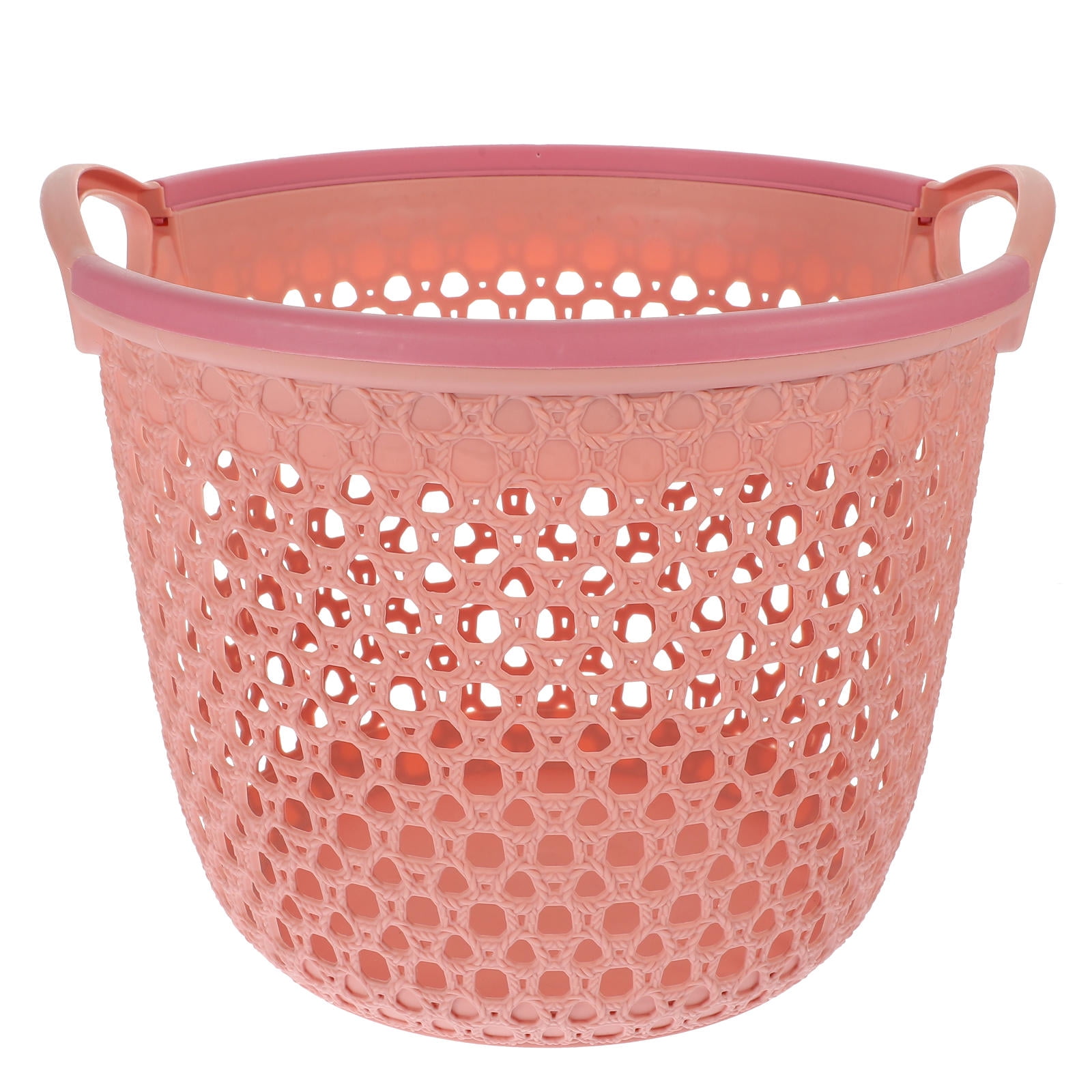HOOWIFFY 1Pcs Portable Laundry Basket Pink Hollow Laundry Management with Handle PP - Image 1