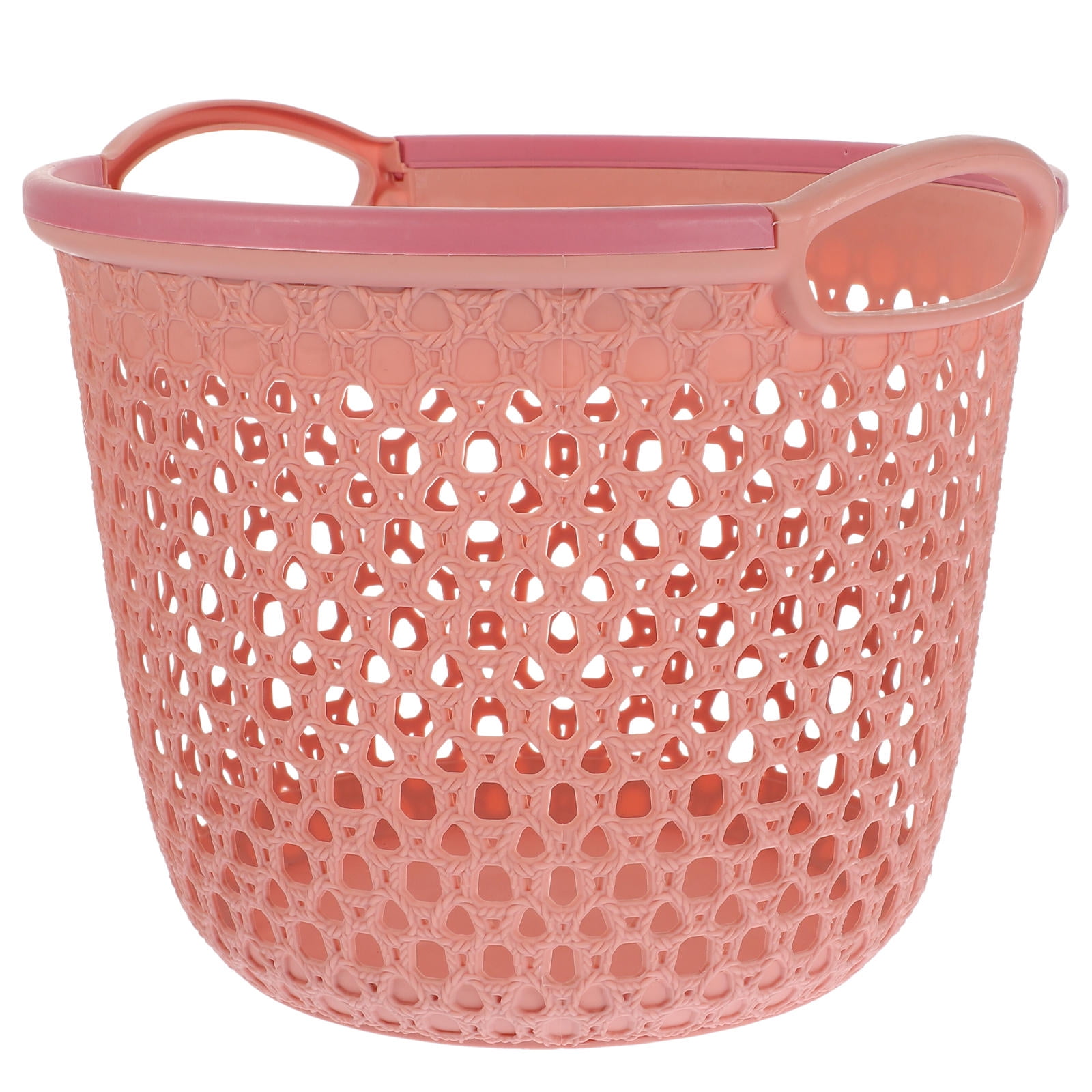 HOOWIFFY 1Pcs Portable Laundry Basket Pink Hollow Laundry Management with Handle PP - Image 4