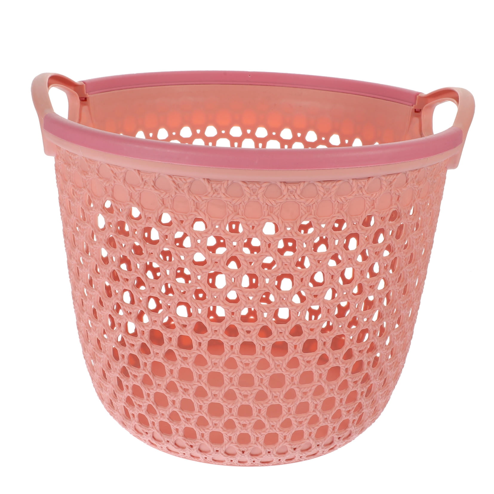 HOOWIFFY 1Pcs Portable Laundry Basket Pink Hollow Laundry Management with Handle PP - Image 5