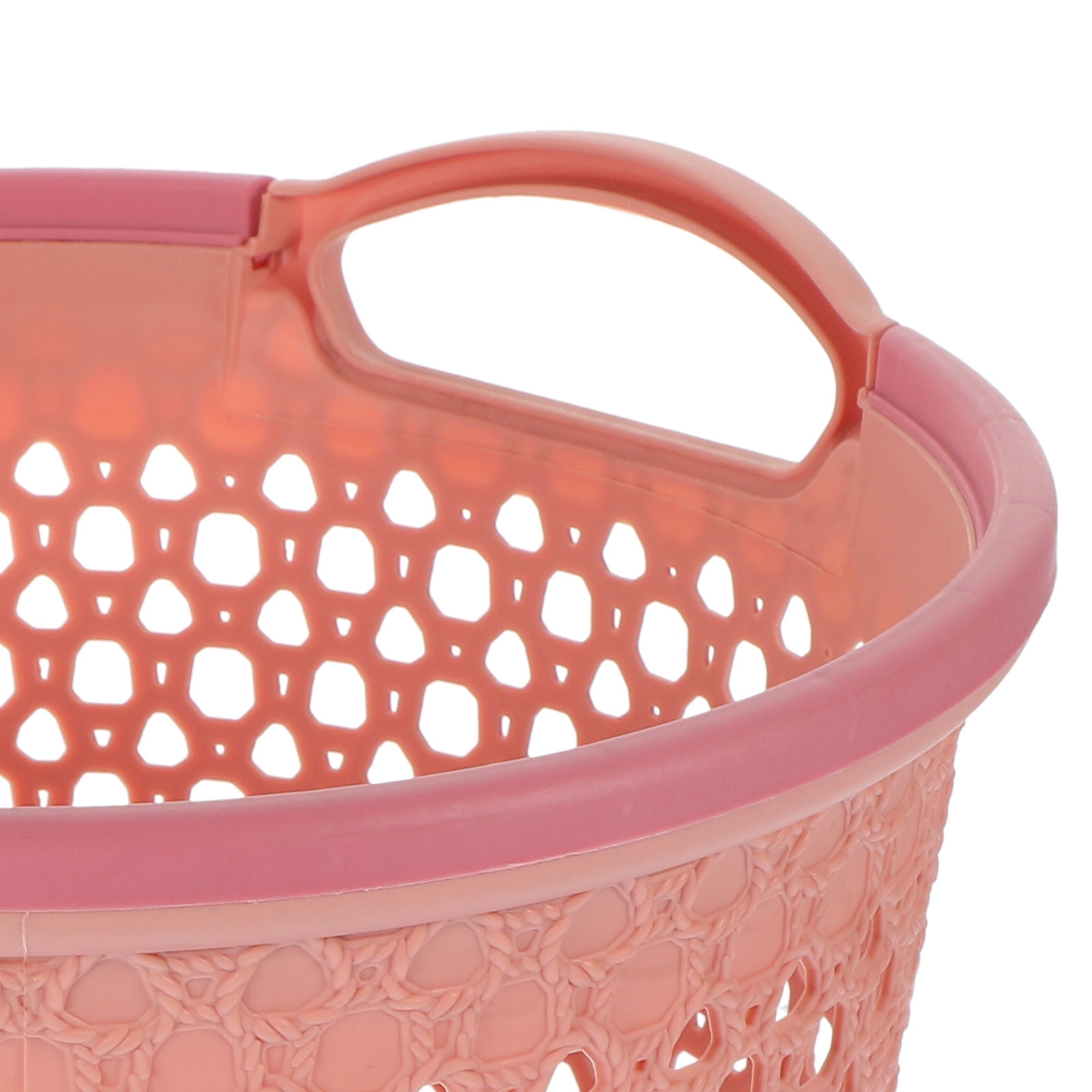 HOOWIFFY 1Pcs Portable Laundry Basket Pink Hollow Laundry Management with Handle PP - Image 6