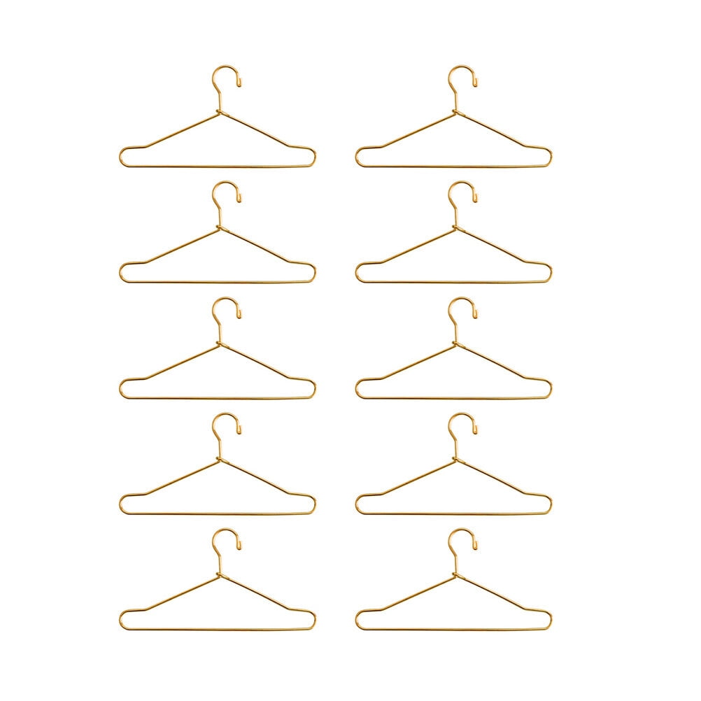 HOOWIFFY Small Hanger Shape 10 Pcs Metal Clothes Hangers Carbon Steel for Childrens Doll Clothes DIY Toy Use - Image 3
