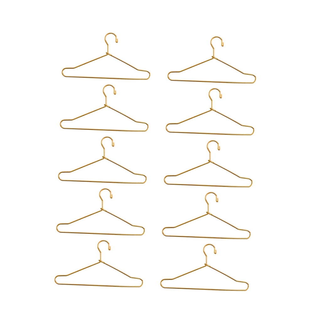 HOOWIFFY Small Hanger Shape 10 Pcs Metal Clothes Hangers Carbon Steel for Childrens Doll Clothes DIY Toy Use - Image 4