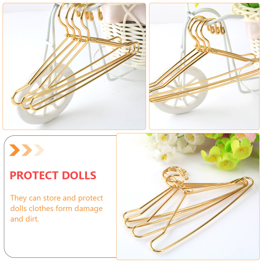 HOOWIFFY Small Hanger Shape 10 Pcs Metal Clothes Hangers Carbon Steel for Childrens Doll Clothes DIY Toy Use - Image 5