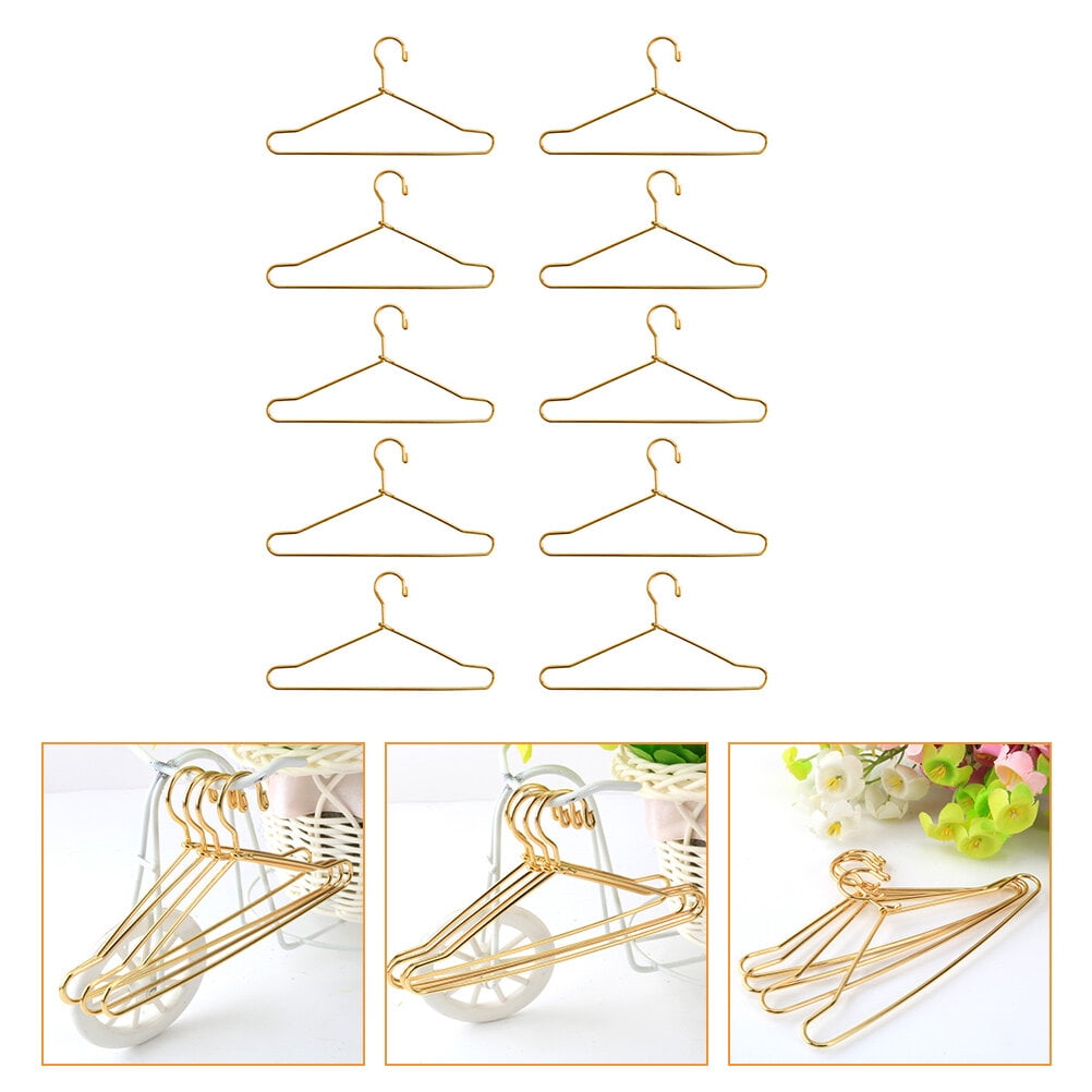 HOOWIFFY Small Hanger Shape 10 Pcs Metal Clothes Hangers Carbon Steel for Childrens Doll Clothes DIY Toy Use - Image 6