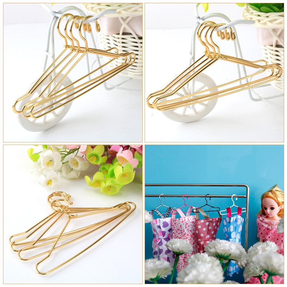 HOOWIFFY Small Hanger Shape 10 Pcs Metal Clothes Hangers Carbon Steel for Childrens Doll Clothes DIY Toy Use - Image 7
