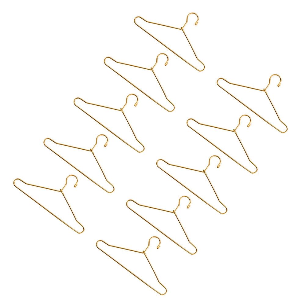 HOOWIFFY Small Hanger Shape 10 Pcs Metal Clothes Hangers Carbon Steel for Childrens Doll Clothes DIY Toy Use - Image 8
