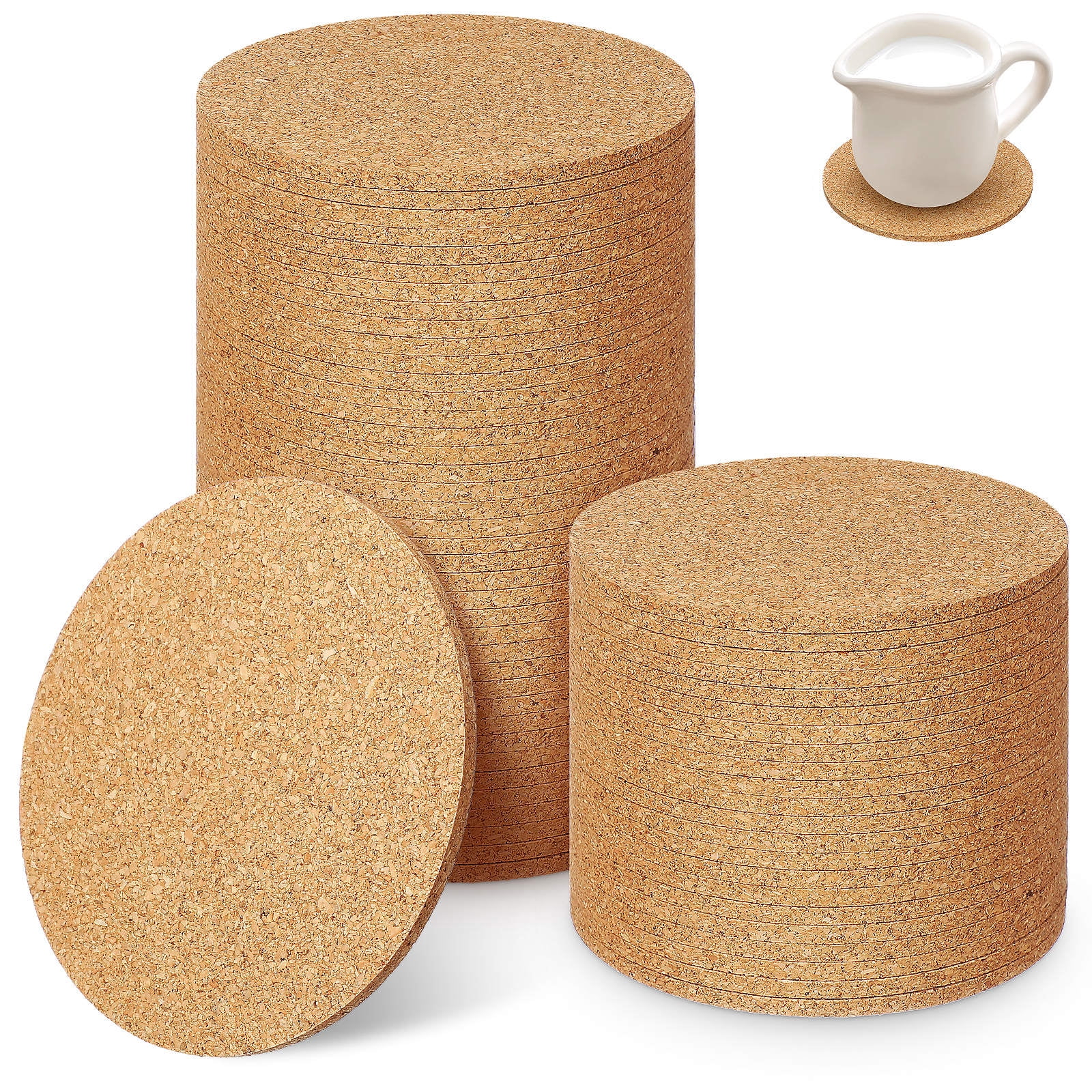HOOWIFFY Cork Coasters Bulk Cork Coasters For Drinks 100Pcs - Image 5