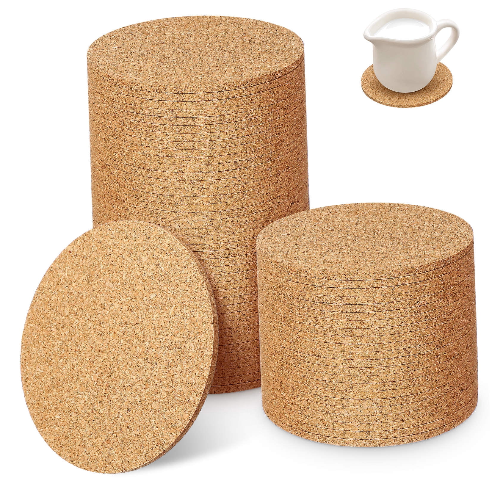 HOOWIFFY Cork Coasters Bulk Cork Coasters For Drinks 100Pcs - Image 6