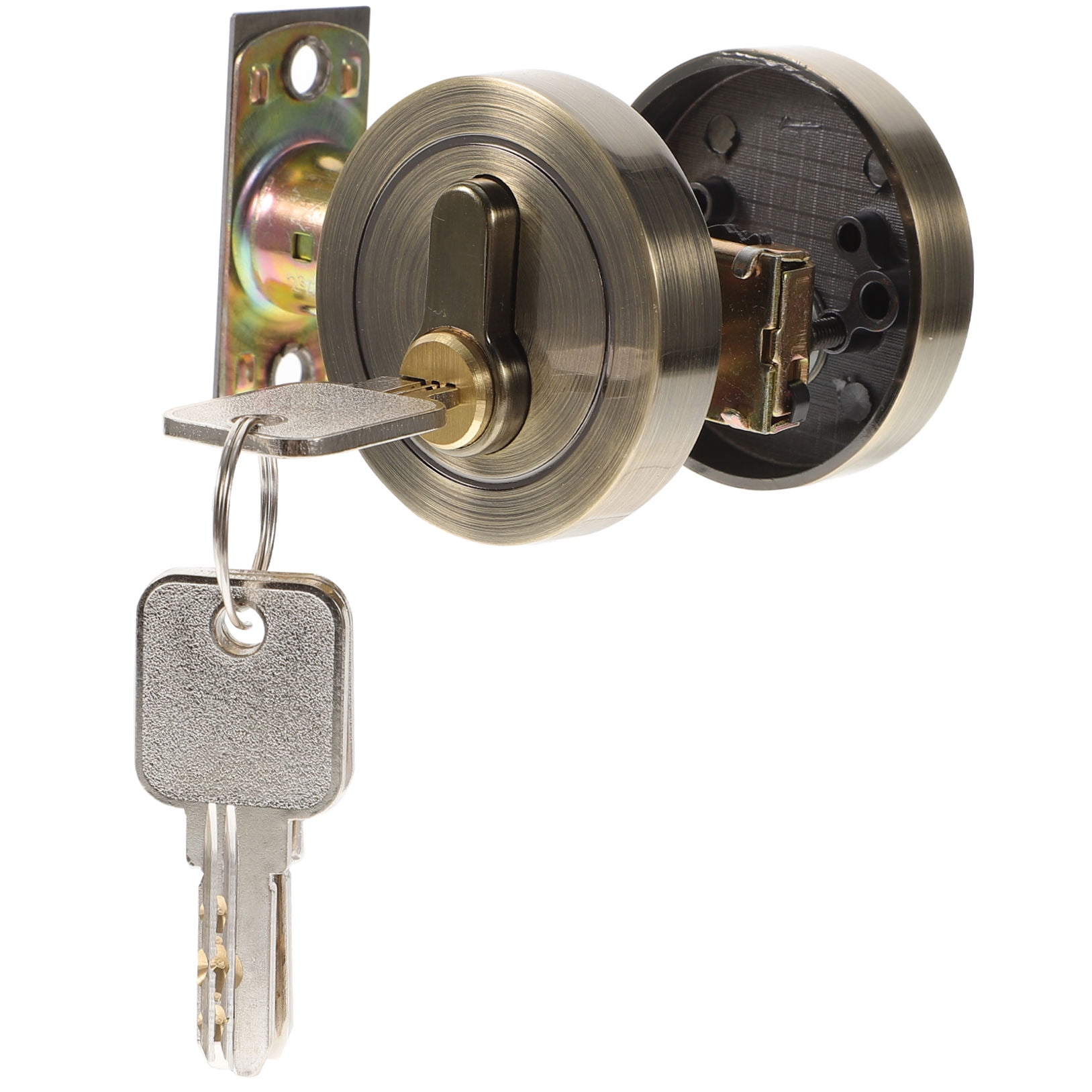 HOOWIFFY Durable Golden Deadbolt Lock Single Cylinder with Key for Home Use - Image 4