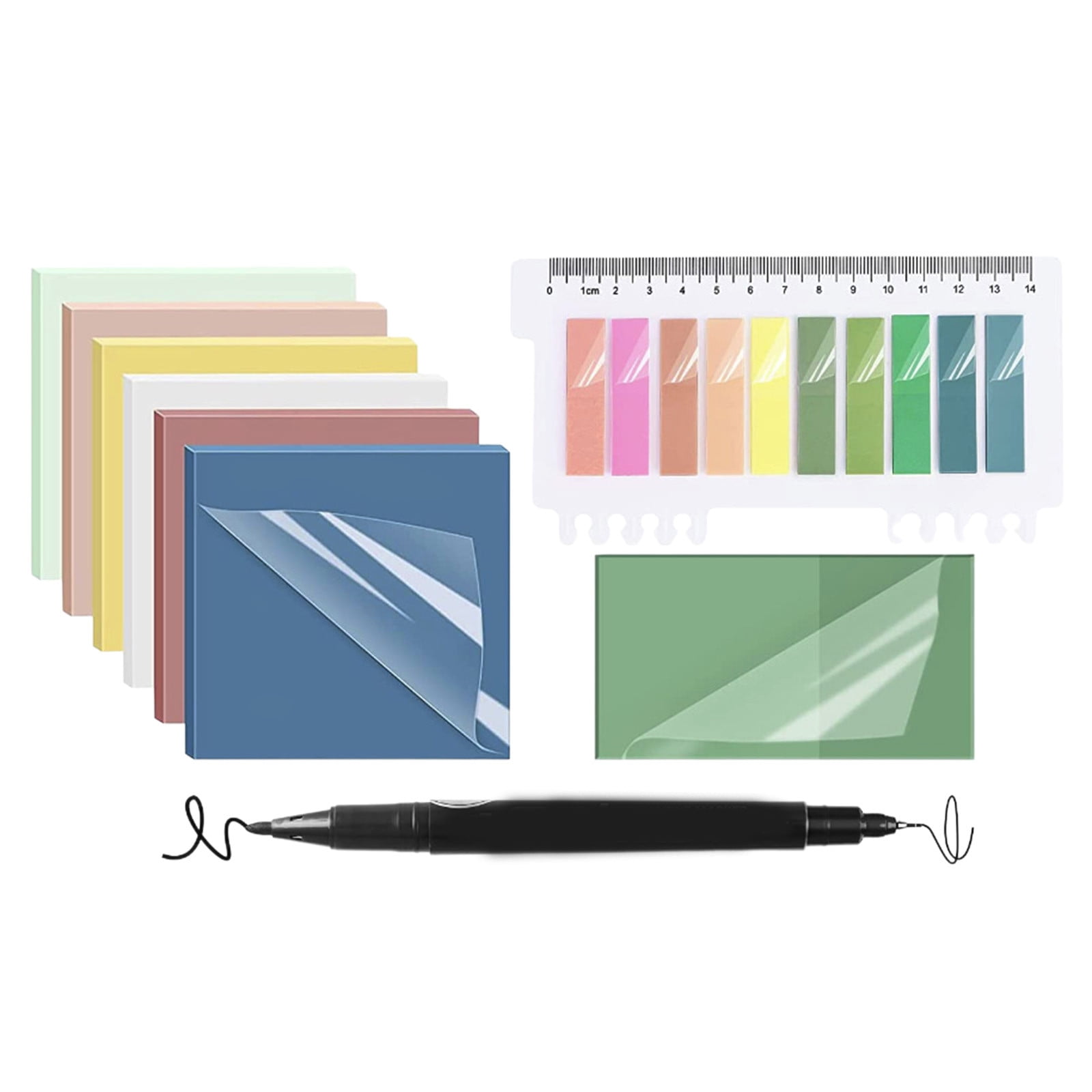 Darzheoy 9Pcs Transparent Sticky Notes, Clear Sticky Notes, Waterproof Translucent Sticky Note Pads for Books Annotation, Clear Post it Notes for Bible Study, Office Multicolor - Image 2